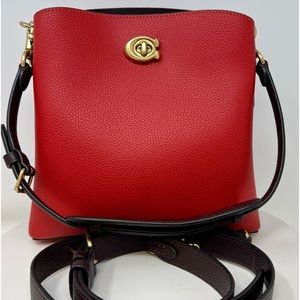 New coach leather crossbody Red
